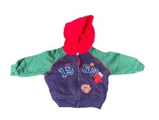 Vtg 2002 Sesame Street Varsity Elmo zip up hoodie size 12M Sweatshirt