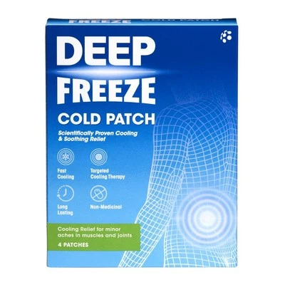 MENTHOLATUM DEEP FREEZE Deep Freeze Cold Patch 4pk Fast Relief Muscle & Joint Pain Cooling