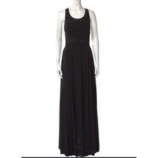 Sachin  Babi Noir Black Evening Gown Dress Embellished Cross Back Size 10