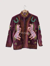 Handmade Suzani Embroidered Jacket Boho Ethnic Coat Colorful Festival Wear