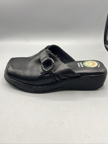 Zoccoli da donna Earth Shoe Gelron 2000 Tyler taglia 6 neri in pelle con zeppa scarpa - Foto 10 di 21