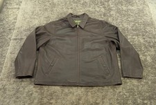 Eddie Bauer Leather Jacket Mens 3XL 3XLT Brown Genuine Bomber Full Zip Lined