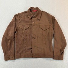 Vintage 70s Western Snap Trucker Jacket Brown Rockabilly Sears Men’s 21x23.5