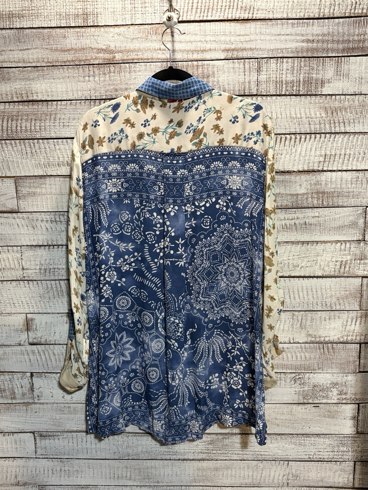 John Mark Boho Patchwork Oversized Top Size XL Fl… - image 2