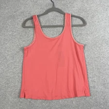 Cabana Life UPF 50+ Coral Whip Stitch Tank Top Womens Size M Summer Coastal