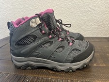 Merrell Kids' Moab 3 Mid Waterproof hiking boots in gray and purple Merrell Kids' Moab 3 Mid Waterproof hiking boots in gray and purple - Image 1