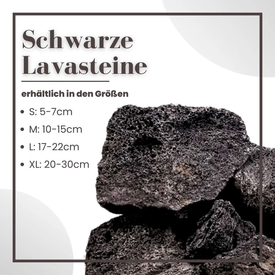Aquarium Natursteine Lavastein schwarz 10 Kg Mix Größe S bis L Steine AquOne - Bild 2 von 4
