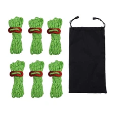 6 Pack Reflective Guyline Tent Rope with Aluminum Adjuster, Tent Kit for Camp...