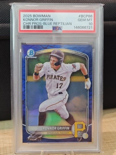 2025 Bowman CHR Prospects Konnor Griffin Blue Reptilian Refractor 1/150 PSA 10💎