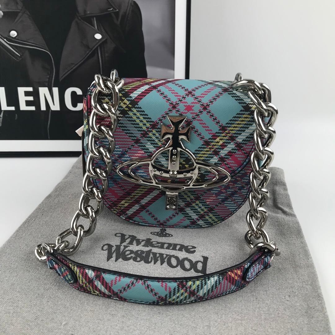 Mini borsa Vivienne Westwood Sofia Saddle con sfera grande, uscita cinghia catena nuova JPN