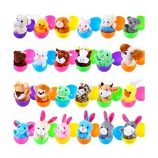 24 pezzi di ornamenti di uova di Pasqua colorate con giocattoli di peluche,