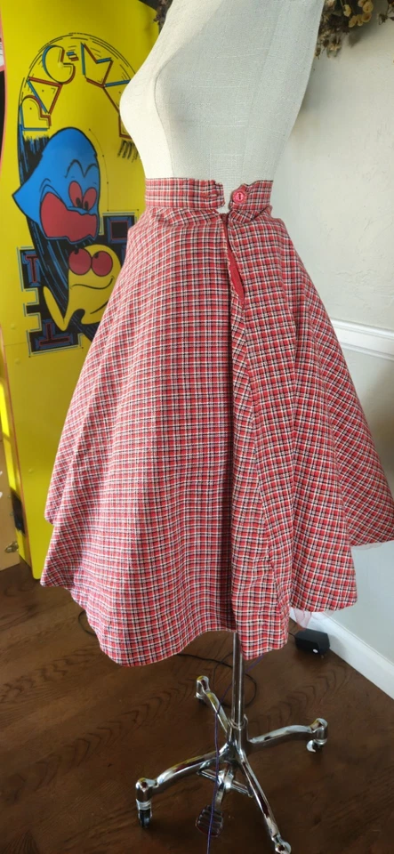 Saia Palid Vintage 1950 Baseada em Vermelha Como Está - Imagem 3 de 4