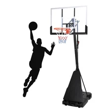 GARVEE 18" Hoop Basketball Stand with Triangular Base & Wheels,Adjustable Height