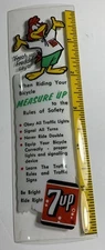 Vintage 7UP Soda Pop clear plastic  Ruler Freddie Chicken Logo 6 Inch