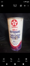 Vintage 1970 Texaco 50:1 Outboard Two-Cycle Engine Oil- Full/Unopened/Mint Cond.