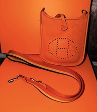 Hermès Evelyne TPM (Mini) Orange Clemence Leather Palladium Hardware Tasche Bag