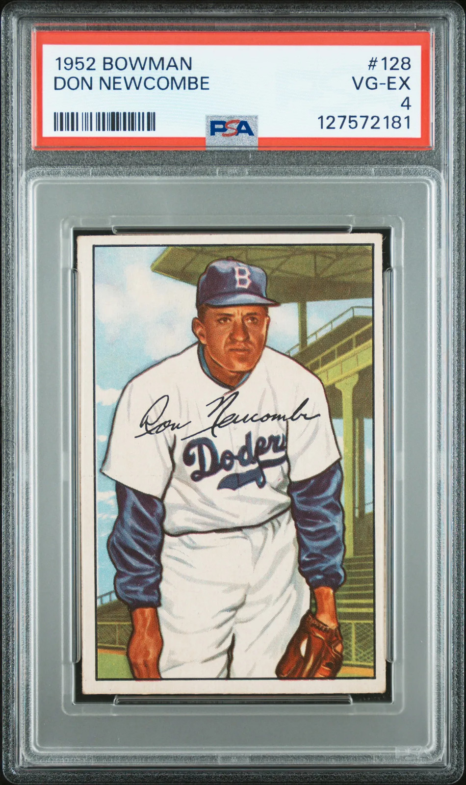 1952 Bowman #128 Don Newcombe PSA 4 Very Good-Excellent (181)!!