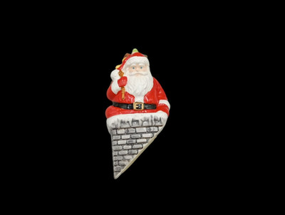 Dept. 56 Snow Village Down the Chimney He Goes Handpainted Ceramic Accessory