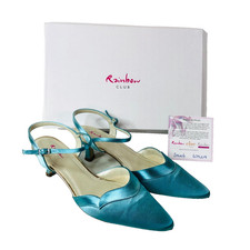 Rainbow Club 'Annie' Wedding Turquoise Dyed Slingback Heels Size 5 (38)