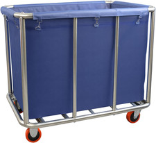 Heavy Duty 420L Rolling Laundry Cart with Waterproof Liner - Blue