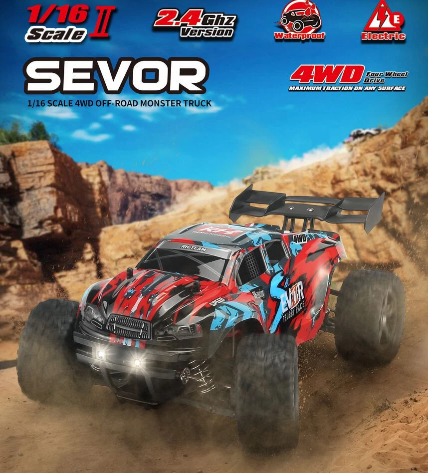 1:16 Electric SEVOR 4WD Off Road Brush Truggy Truck High Speed RC Cars Blue 1661 - Picture 3 of 6