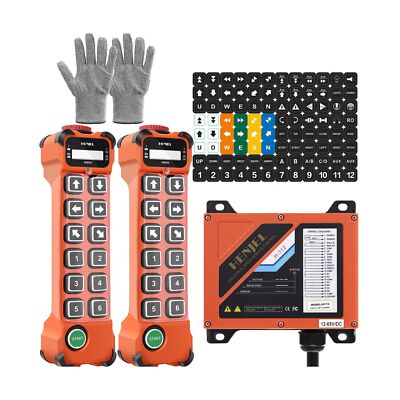 12 Channel Button Wireless Crane Remote Control Industrial Radio Hoist Crane ...