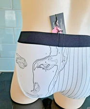 Marlies Dekkers White/Black Striped/Womans Face Contour Line Mens Briefs 13004