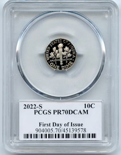 2022 S 10C Clad Roosevelt Dime PCGS PR70DCAM FDOI Leonard Buckley Signed - Picture 8 of 12