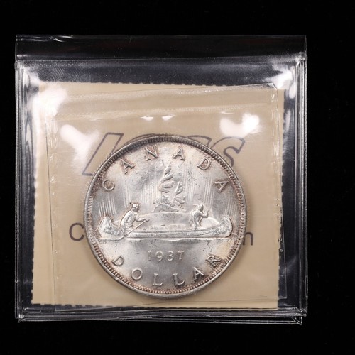 1937 $1 Canada ICCS MS64 Canada Silver Dollar Blast White With Toned Peripherals - Picture 2 of 2