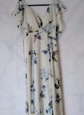Jenny Yoo Floral Size 0 Dress with Flutter Sleeves and Back Tie 