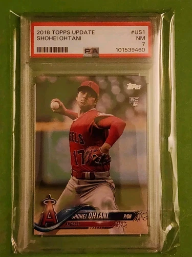 2018 Topps Update Series - Pitching, Red Jersey #US1 Shohei Ohtani (RC) PSA 7