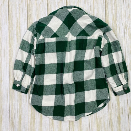 Zara Boys Size 8 Green & White Plaid Flannel Button Front Shirt Fall Winter - Picture 5 of 5