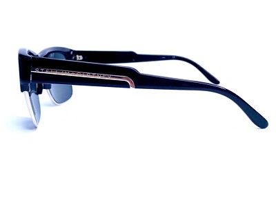 Stella McCartney Black Silver Oversize Sunglasses SM4044 2055/87