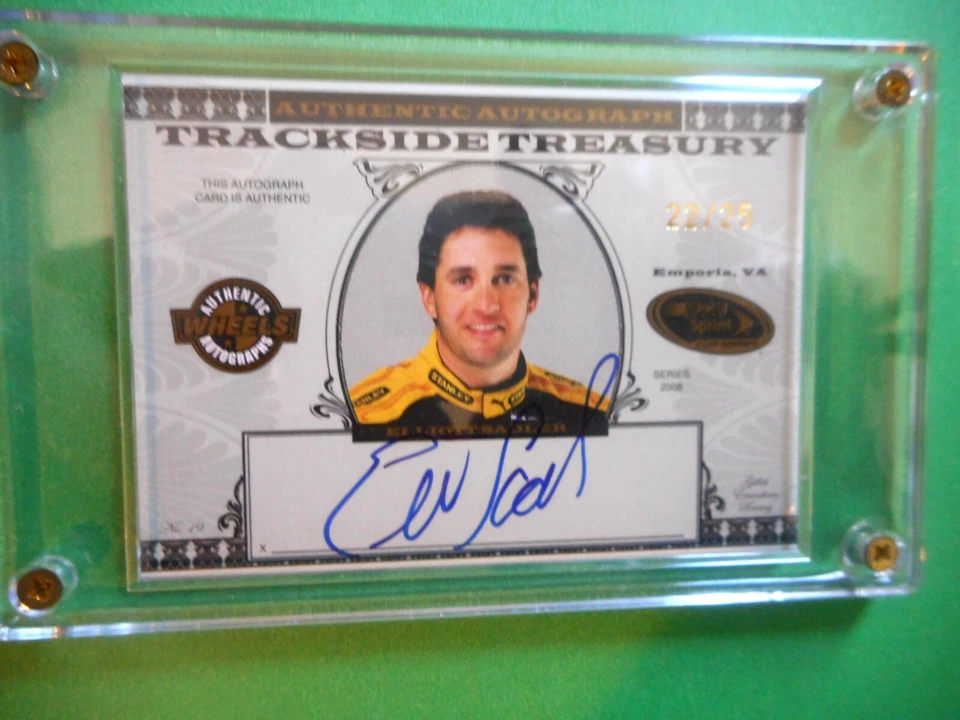 Elliott Sadler 2008 Wheels TRACKSIDE TREASURY GE Racing Team Auto Card ES SER/25 - Image 2 of 2