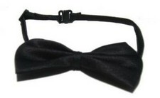 New Polyester Solid Bow Tie, Black