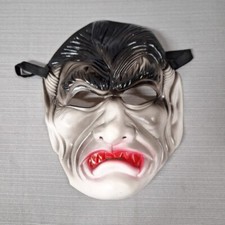 VINTAGE Vampire Dracula HALLOWEEN MASK By Dolgen Rubber Elastic Strap Back