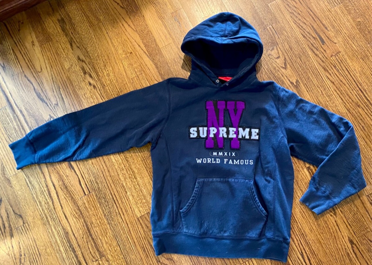 SUPREME NY MMXIX Hooded Hoodie Sweatshirt Black Red Cotton Men  