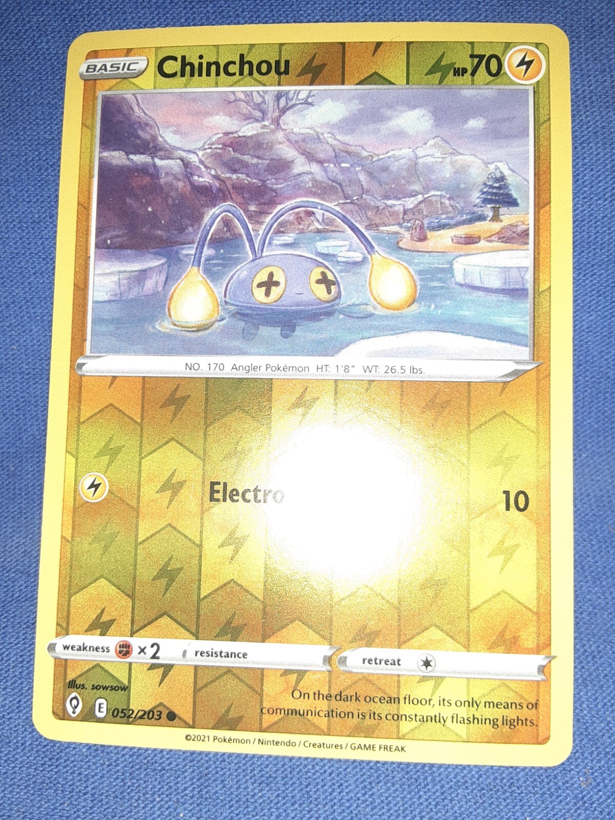 POKEMON REVERSE HOLO CHINCHOU 52/203