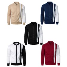 Mens Outerwear Sports Coat Sweatshirt Jacket Warm Stand Collar Running Costume