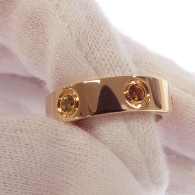 Cartier Love Ring multi color stones 18K PG #53 | eBay