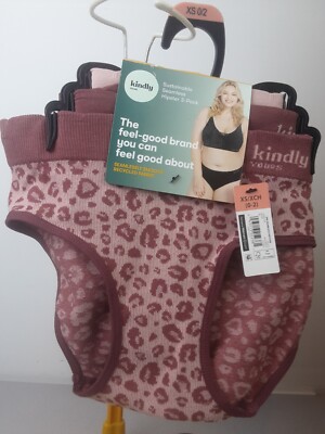 Kindly Yours Ladies Brown Printed 3-Pack Hipsters Size XS (0-2) - New       (64)