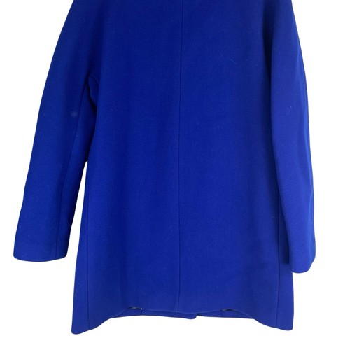 J. Crew New Cocoon Coat in Italian Stadium Cloth Wool Blue Women Size 14 - Picture 9 of 10