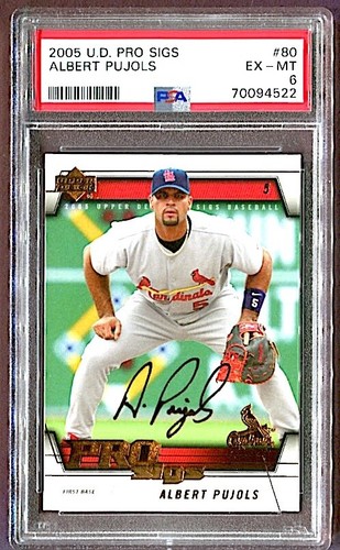 2005 ALBERT PUJOLS #80 GOLD UPPER DECK PRO SIGS PSA 6 EX MINT *SHIPS FREE / READ