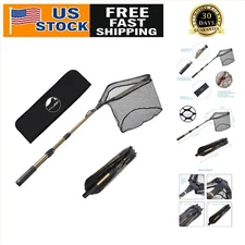 Robust Folding Fish Landing Net - Lightweight 16-Inch Nylon Mesh, Easy Transport