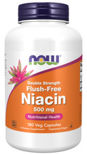 NOW Flush Free Niacin 500mg Double Strength 180 Vegan Capsules Heart Support
