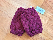 NWT Faybox Women's Fingerless Hand Warmers, One Size, Burgundy Red