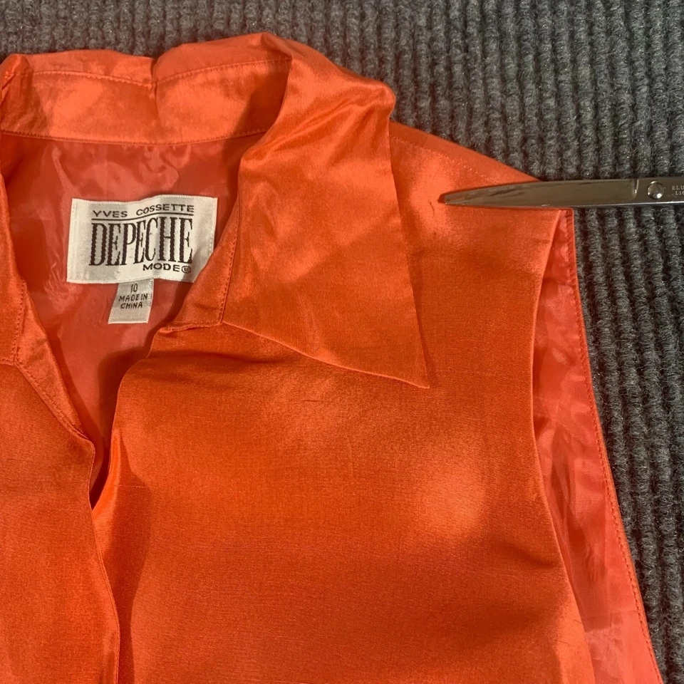 Top De Colección DEPECHE MODE por Yves Cossette Para Mujer 10 Rosa Seda Envolvente Atar Retro Años 90 Foto 4 de 4