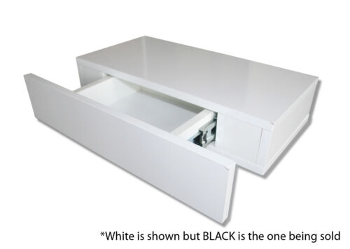 Floating Drawer Shelf Concealed Storage BLACK Gloss Bookshelf 48cm x 25cm x 10cm - Picture 1 of 5