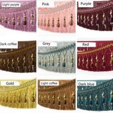 5M Tassel Trim Fringe Curtain Cushion Lace Edge Trimm DIY Upholstery Sewing