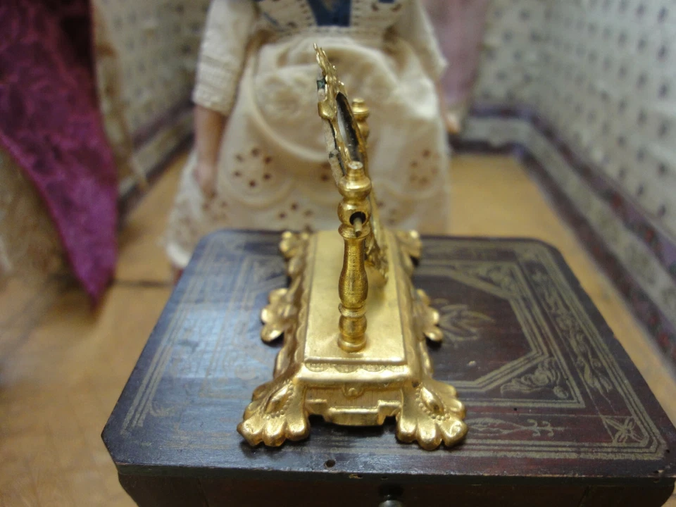 Alter Schminkspiegel Erhard & Söhne für antike Puppenstube Gottschalk Haus - Bild 4 von 4